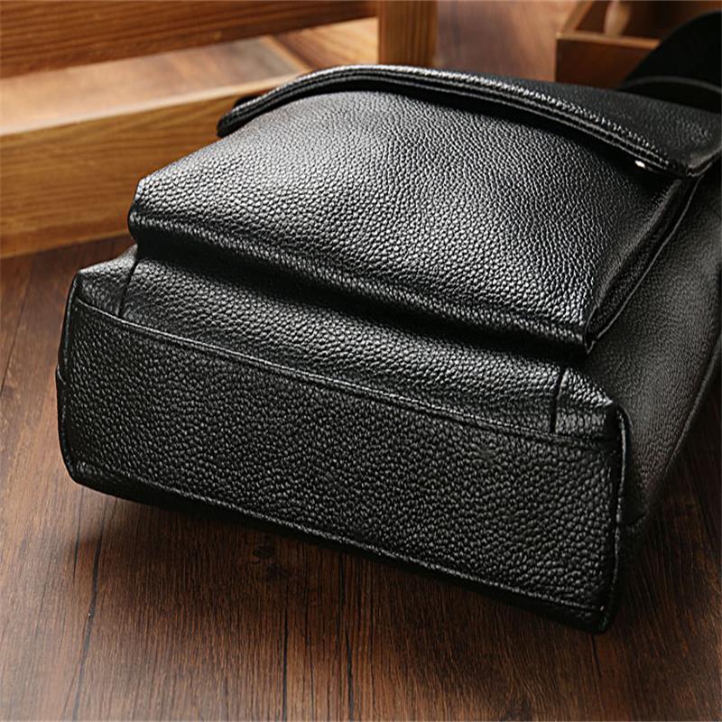 Pánská taška přes tělo z pravé kůže, vertikální, přes rameno - hovězí kůže s liči vzorem, ležérní móda.