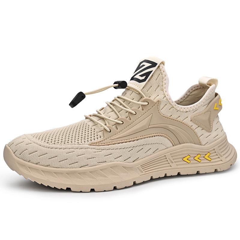 

Летняя мужская обувь 2025 года, новые дышащие сетчатые кроссовки с одной педалью, мужские легкие повседневные сетчатые спортивные модные кроссовки 44 песочный