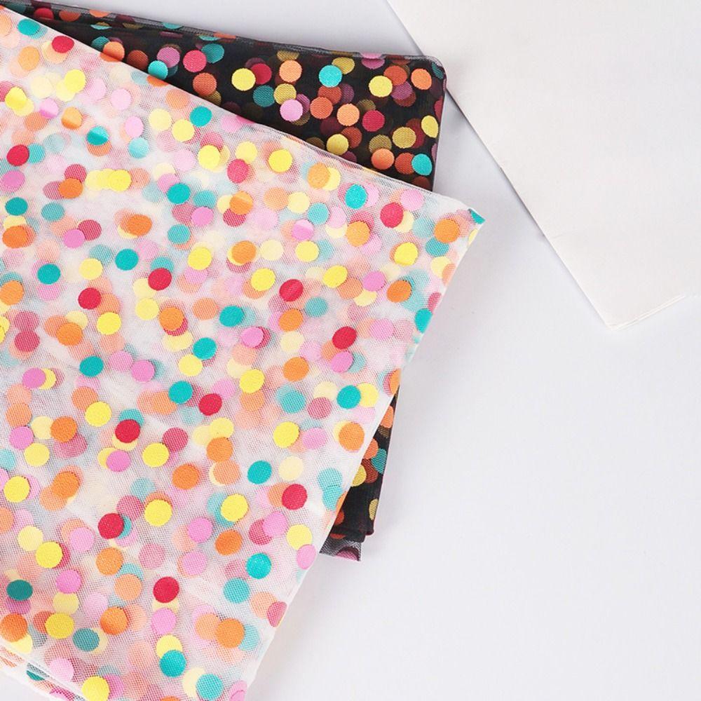 Creative Gift Colorful Polka Dot Tulle Fabric Sheer Lightweight Organza Gauze Polyester Soft Wrapping Paper Bow Making