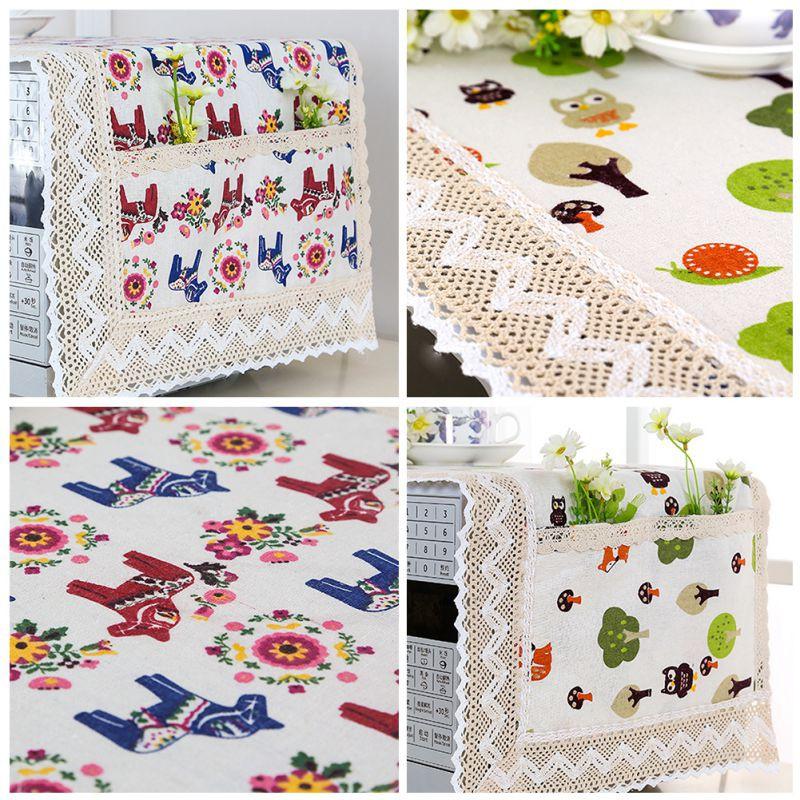 Modern Simple Microwave Oven Cover Dustproof Cotton Machine Protector Decorative Kitchen Appliance Cover 39.3x13.7inches