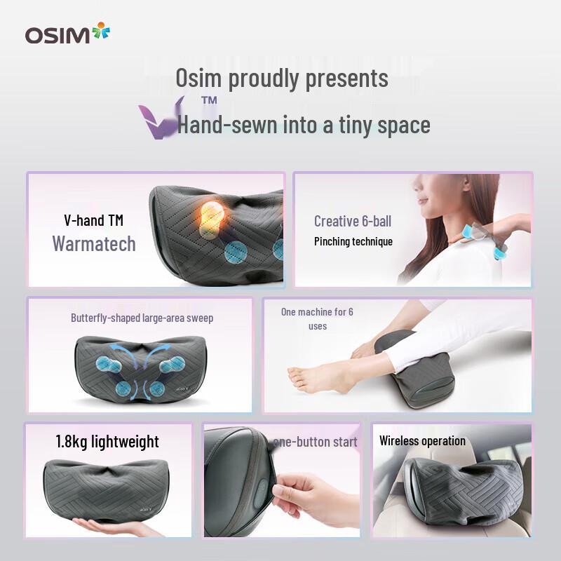 OSIM V-Hand Warm Kneading Massage Pillow
