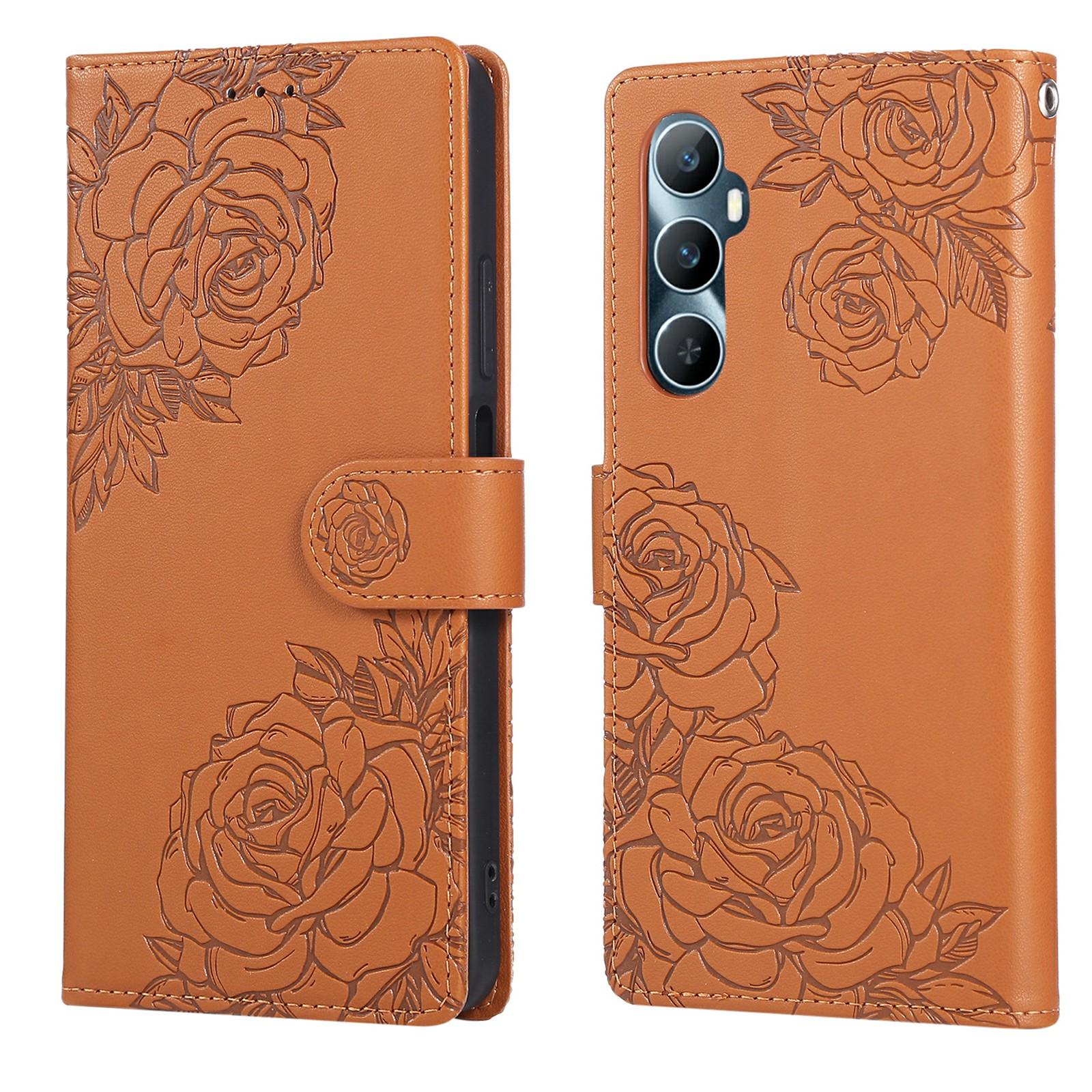 

Для Realme C65 4G Чохол Рожева Квітка PU Шкіра Гаманець Чохол для Телефону з 3 Відділеннями для Карт C
