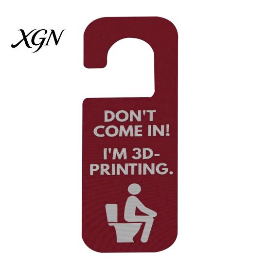 Door Handle Hanging Sign Funny 3D Printed Hanger for Workshop And Office, Don't Come in I'm Printing, Durable Plastic PLA Material Privacy Plaque Knob