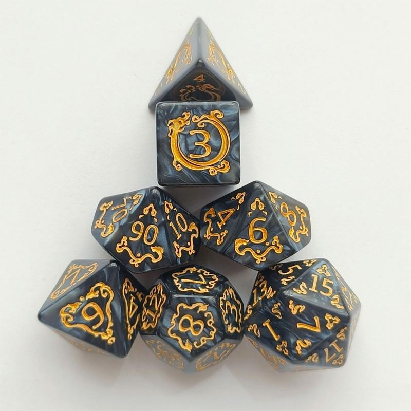 DND Dice 7Pcs Polyhedral Dice Set Sharp Edge Resin for D&D TRPG Role Playing Games Birthday Gift Entertainment Accessories