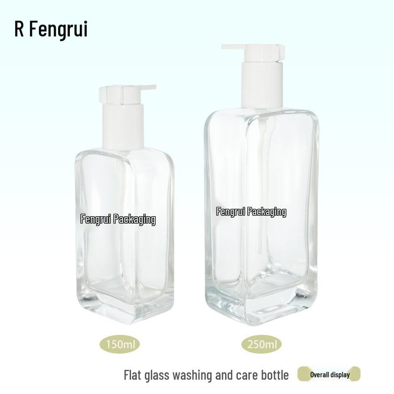 Large Capacity Glass Lotion Bottle, 150/250ml, with Press Pump for Essence or Wash 150ml Transparent Glass