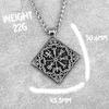 Colar masculino estilo nórdico viking com bússola runas totem quadrado pingente vintage aço inoxidável odin celtas nó colar joias