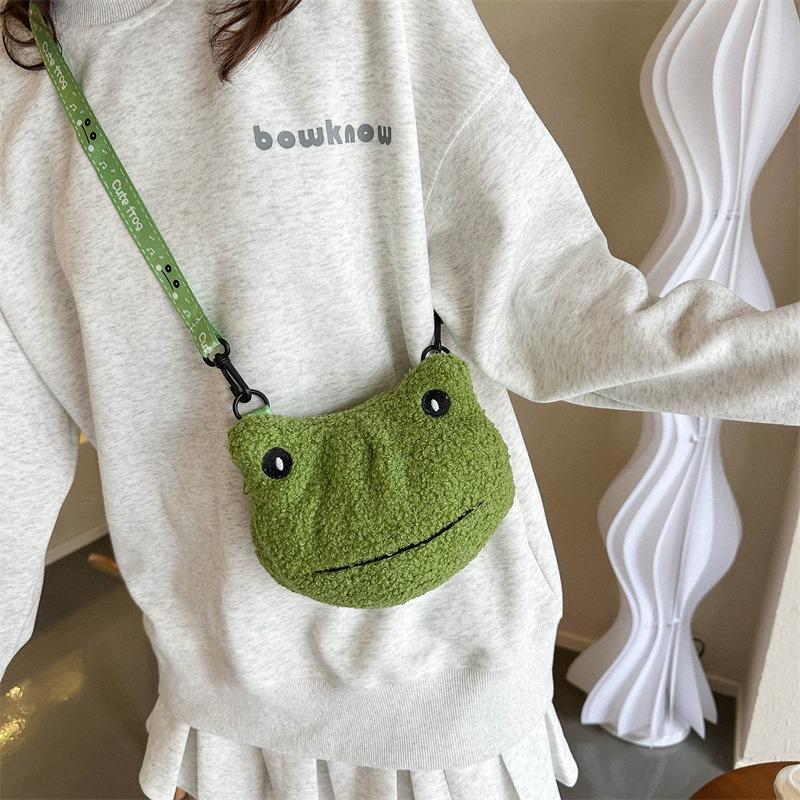 Cute Ugly Cute Frog Doll Messenger Bag Personalized Girl Heart Single Piece Messenger Bag Cartoon Plush Bag