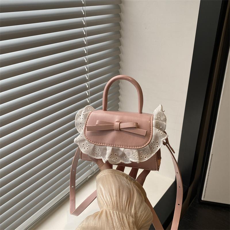 Style Lace Handbag For Women With Pu Material Small Square Bag For Casual Daily Use