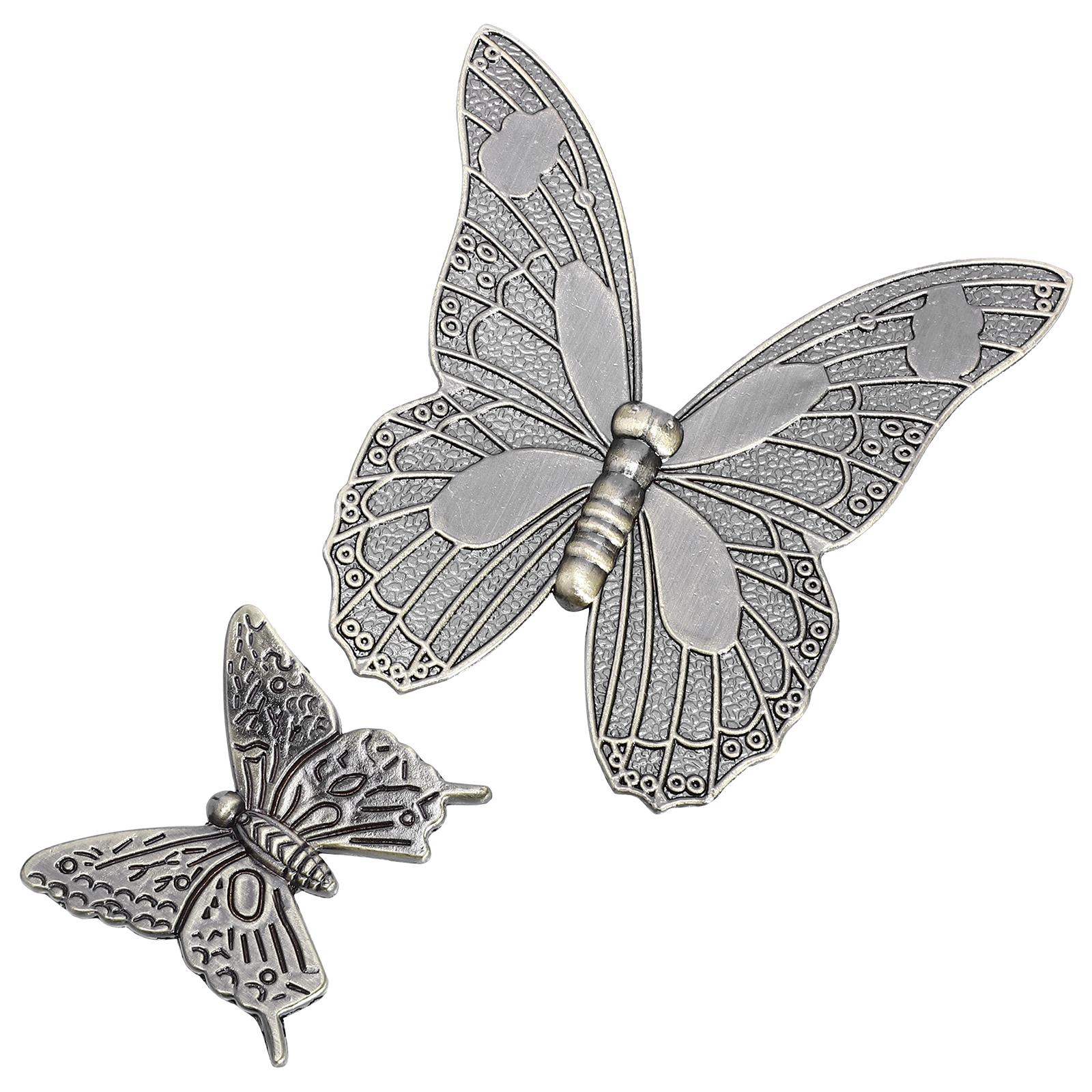 

2Pcs Faux Butterflies Cabinet Door Knobs Zinc Alloy Handles Stylish Multipurpose Drawer Handles Cabinet Door Knobs серебряный