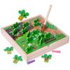 Children's Cartoon Vegetable Memory Game Rabbit Pulling Radish Farm Letter Cognition Board Game Memory Chess Wooden Toy
