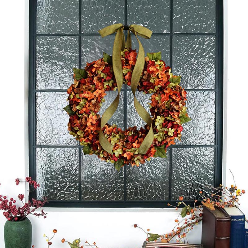 1PC Faux Flower Hanging Decor Kelly's Grateful Harvest Door Wreath