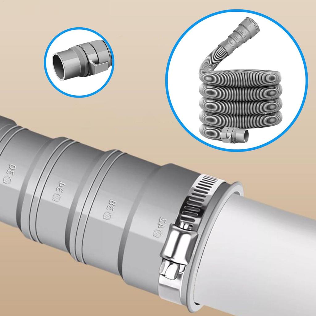 Foldable Caravan Drainage Pipe Motorhome Sewage Hose Kit Randomly Cut Widely Compatible Adjustable RV Drain Pipe Dump Hose