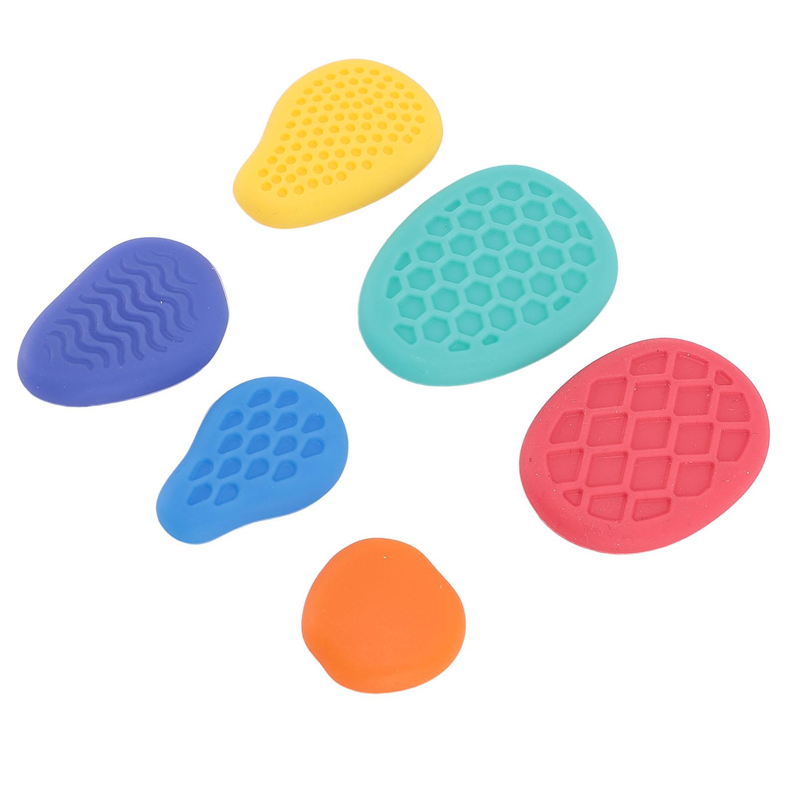 

6 шт. текстурированных сенсорных камней, силиконовые, разные узоры, мягкие на ощупь, сенсорные камни для мальчиков и девочек