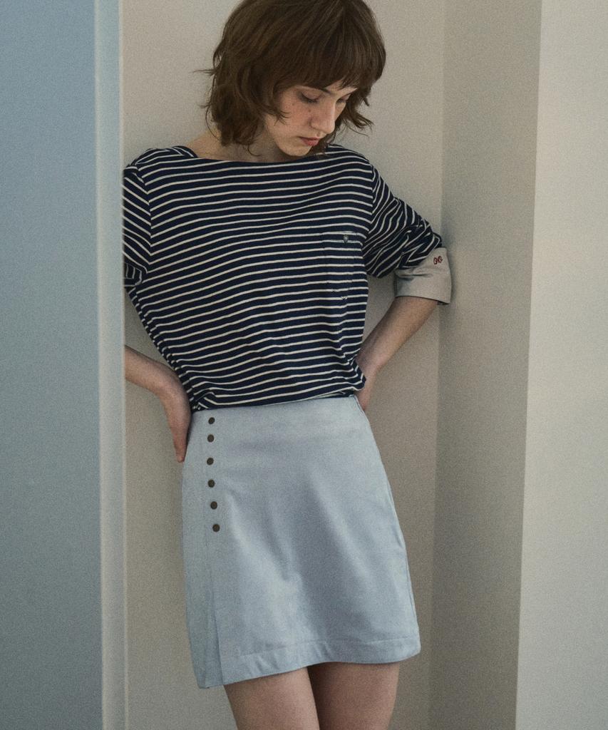 Aueonoseuteljia Suede Rivet Skirt_Ash Blue(Oc25-Sk03)