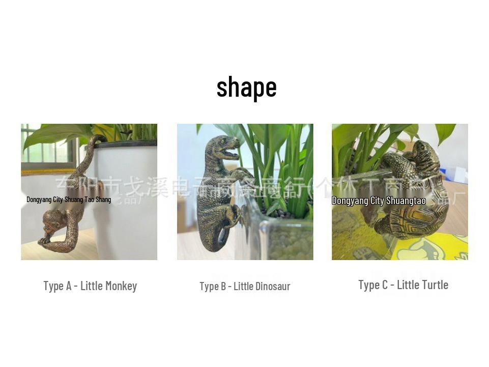Hanging Garden Ornament: Little Monkey Turtle Dinosaur Resin Planter Décor