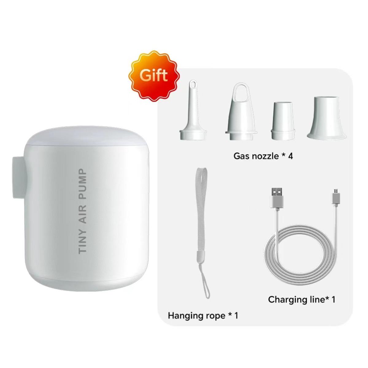 

Белый электрический насос-инфлятор, компрессионный мешок, вакуумный насос, насос для надувания на открытом воздухе, мини-насос-инфлятор, инфляторная трубка белый