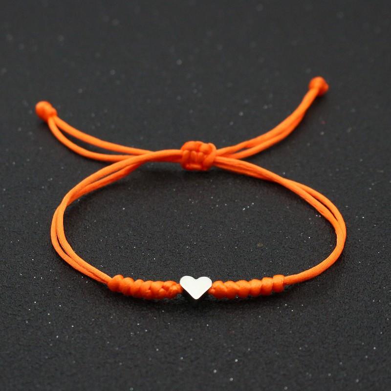 Tiny Heart Charm Bracelets for Women Girls Simple Blue Black Red Rope Chain Braided Bracelet Woven Jewelry Best Gifts Her