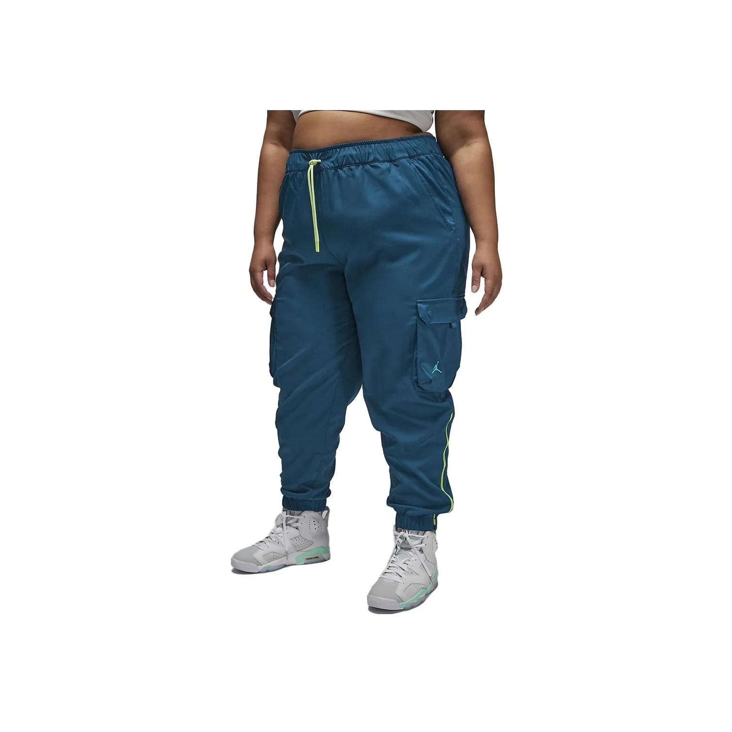 

Jordan Sport Tunnel Logo Multi-Pocket Decorative Cuffed Loose Casual Pants Women pants Peacock-Green DX3929-460 M