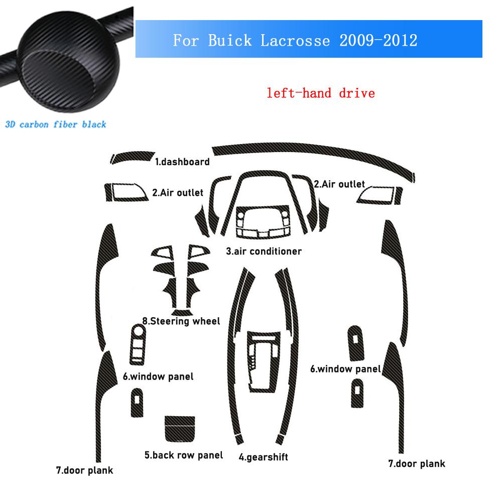 Carbon Fiber For Buick Lacrosse 2009-2012 Car Film Interior Sticker Center Console Gear Dashboard Air Door Handle Lift Panel