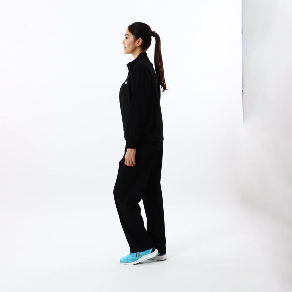 Jacket Quick Dry Script Logo Zip Jacket Sports Black L [Champion] Women's CW-YSE01