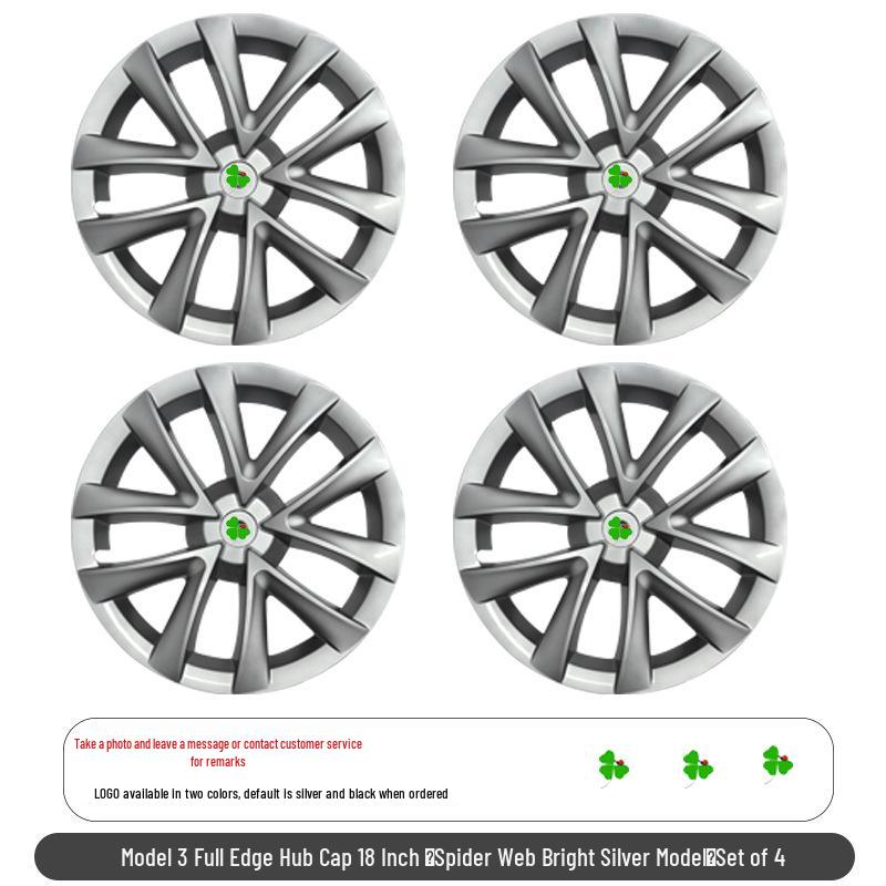 Tesla Model 3 Wheel Hub Caps & Rim Protectors for 17-25 Versions, 18-inch