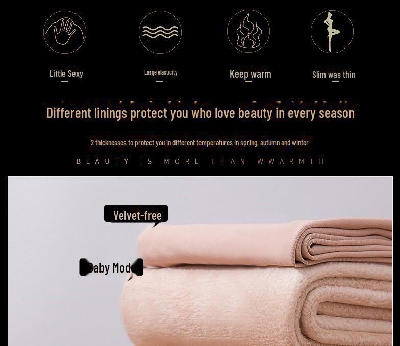 Herbst-Winter Overknee Spitze Silikon Rutschfest Damen Plus Samt Oberschenkelstrümpfe - Falscher Transparenz-Look