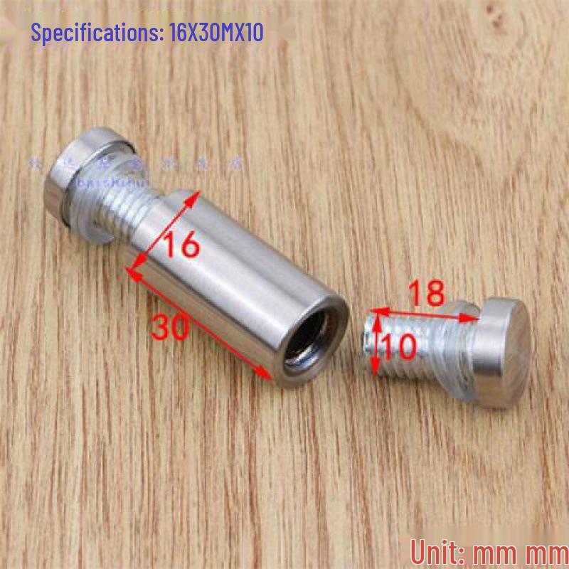 Stainless Steel Double-Head Advertising Glass & Acrylic Support Screws