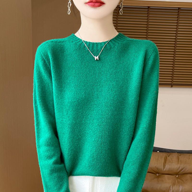 100% Pure Wool Loose Knit Fashion Sweater - Cashmere Thickened Pullover for Autumn/Winter.