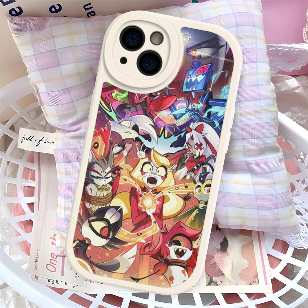 

Anime H-Hazbin H-Hotel For iPhone 16 15 14 16E 13 12 11 Pro Max Plus Phone Leather Case iPhone 15