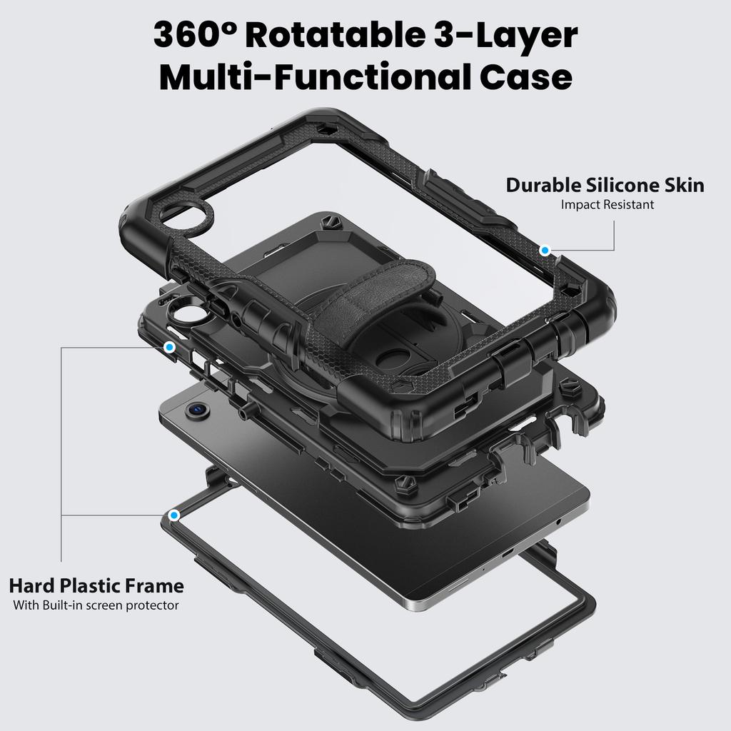 With Screen Protector Case For Universal Samsung Galaxy Tab A11 A9 8.7" SM-X133 X135 X110 X115 X117 Hybrid Stand Cover
