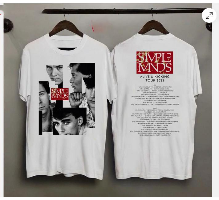HOT!!! Simple Minds Merch Alive And Kicking Tour 2025 T-Shirt, S to 5XL Unisex T-Shirt S