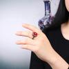 2024 New Original Ancient Craftsmanship Imitate Carnelian Rings for Women Flower Enamel National Style Wedding Jewelry