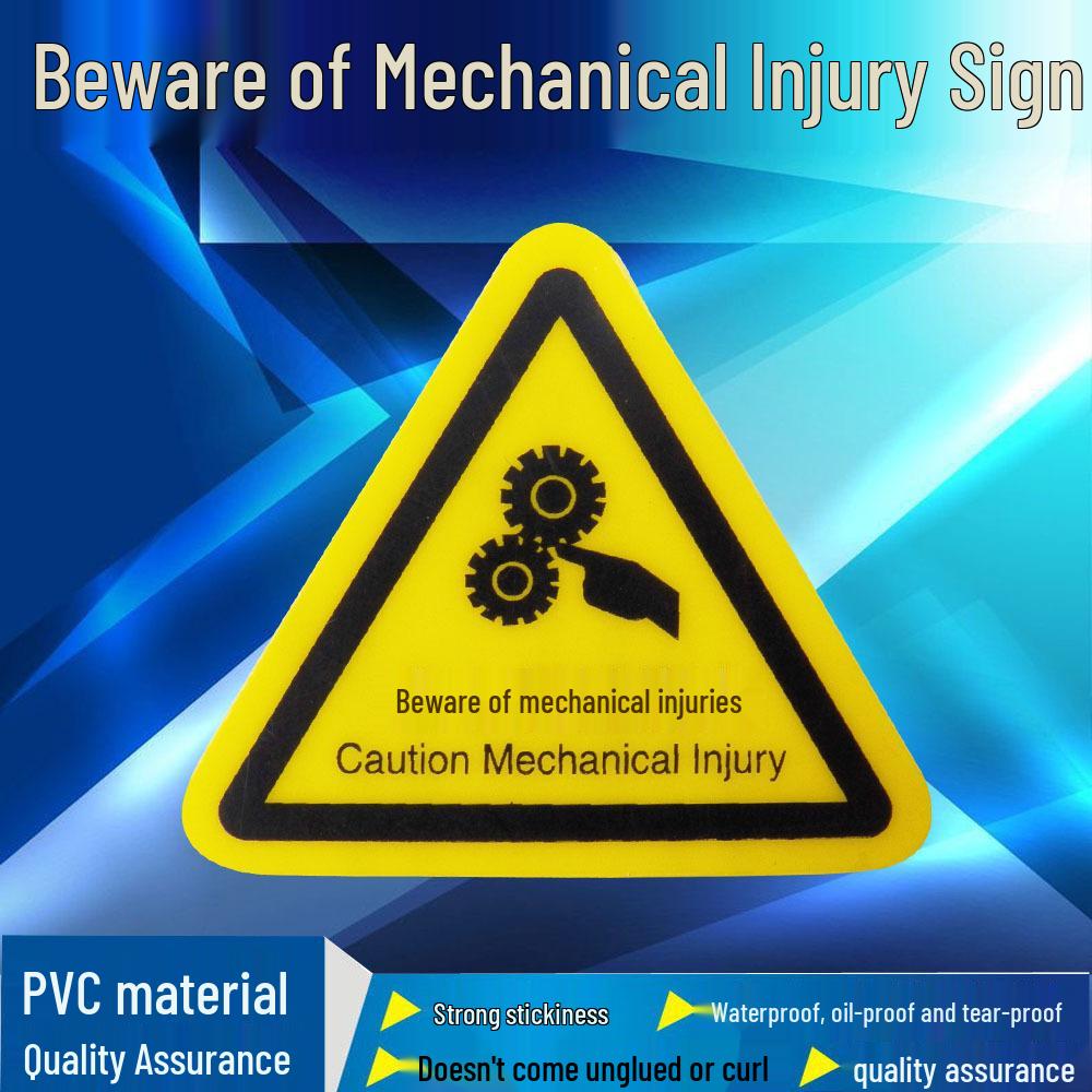 PVC Electrical Hazard Triangle Sign - Caution: Electric Shock Warning for Mechanical Equipment Safety