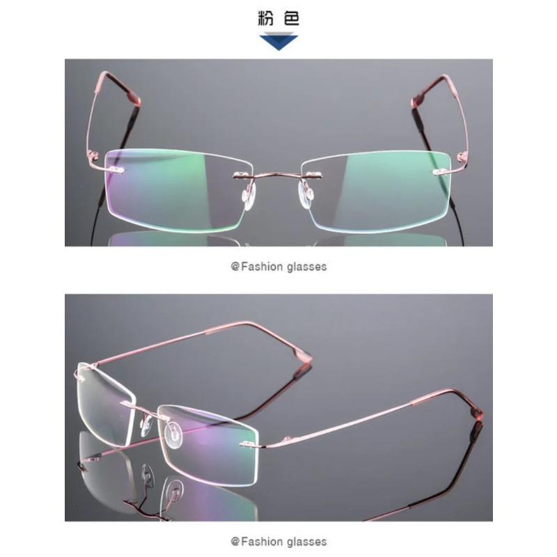 Flexible Ultralight Rimless Reading Glasses Memory Titanium Blue Light Blocking Presbyopic Eyewear Fashion