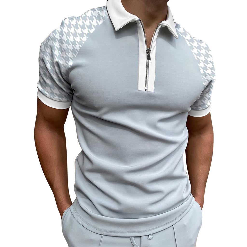 Men's Shirt Golf Shirt Retro Color Contrast Outdoor Street Short Sleeves Button-Down Print Clothing Apparel Fashion Designer Casual Breathable