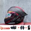 Full Face Motorcycle Helmet With External Bluetooth Module Men Women Large Rear Wing Sport Style DOT Approved