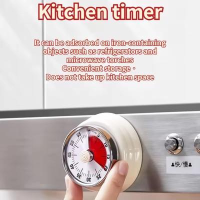 Magnetic Mechanical Countdown  Kitchen Alarm Reminder Durable Stainless Steel Tool for Cooking Baking Teaching Office Study