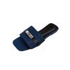 Internet Celebrity Explosion 2025 Summer New Women's Shoes Flat Bottom Bright Diamond Square Buckle Open Toe Cool Slippers Women Wear Home