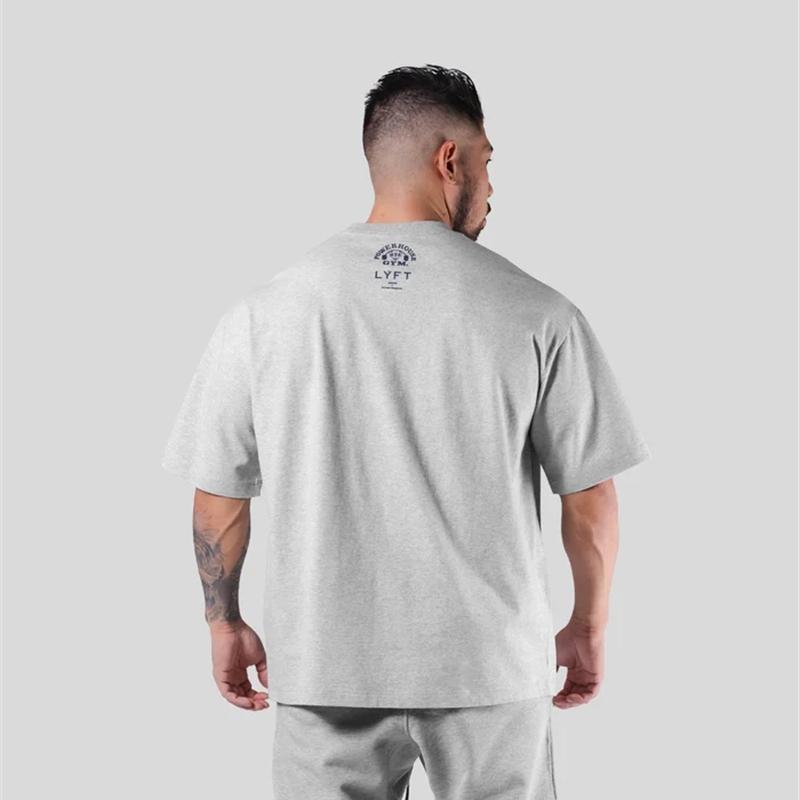 Jointly Men Running Sports Cotton T-shirt Fitness Bodybuilding Loose Print Shirt Summer Male Jogging Training Gym Clothing