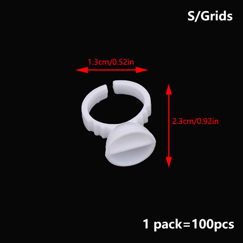 100Pcs Disposable Plastic Large Makeup Pigment Rings Tattoo Glue Holder For Nail Art Eyelash Extension