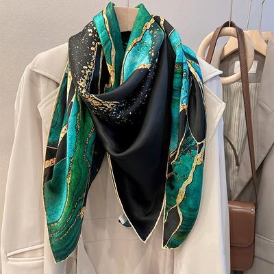 Foulard in Seta Ginkgo Smaltato Foulard Quadrato in Seta da Donna per Primavera e Autunno Foulard in Seta di Gelso