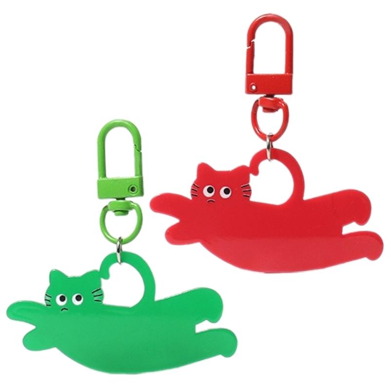 Cute Flying Cat Pendant Cartoon Animal Pendants Keyrings Fashionable Plastic Key Rings Jewelry for Backpacks and Phone