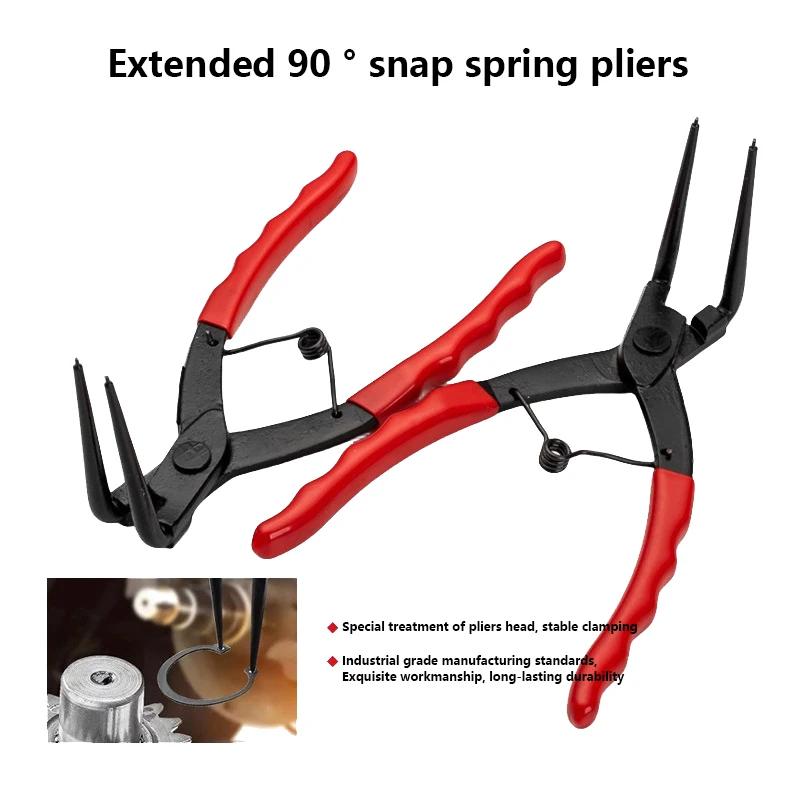 Bent Long Nose Snap Ring Pliers For Cylinder Internal Heavy Duty Car Parts Garage Automotive Engine Piston Ring Remover Tool