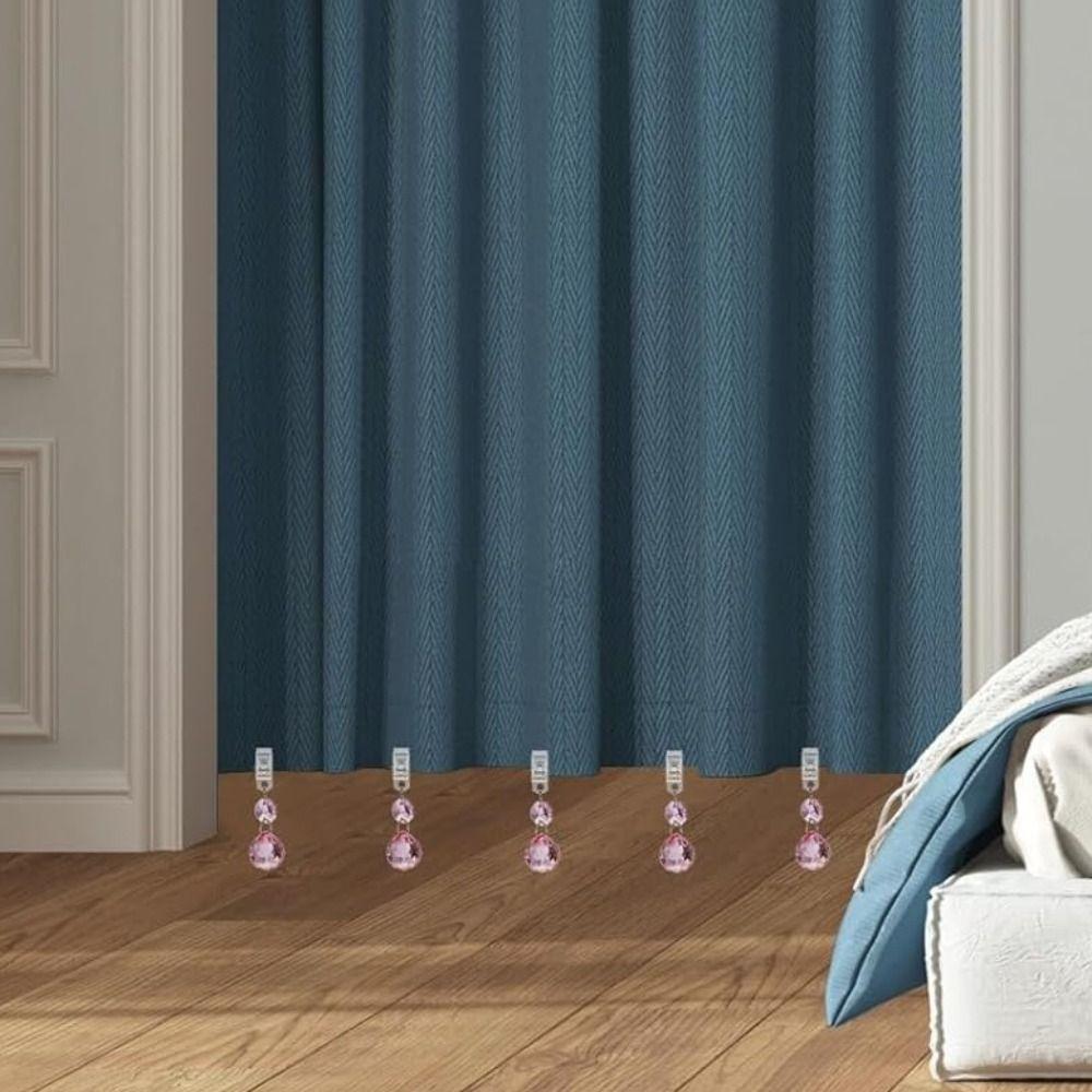 6PCS Practical Windproof Crystal Tablecloth Weight Heavy Duty with Metal Clip Tablecloth Clip Shining Tablecloth Hanger Curtains