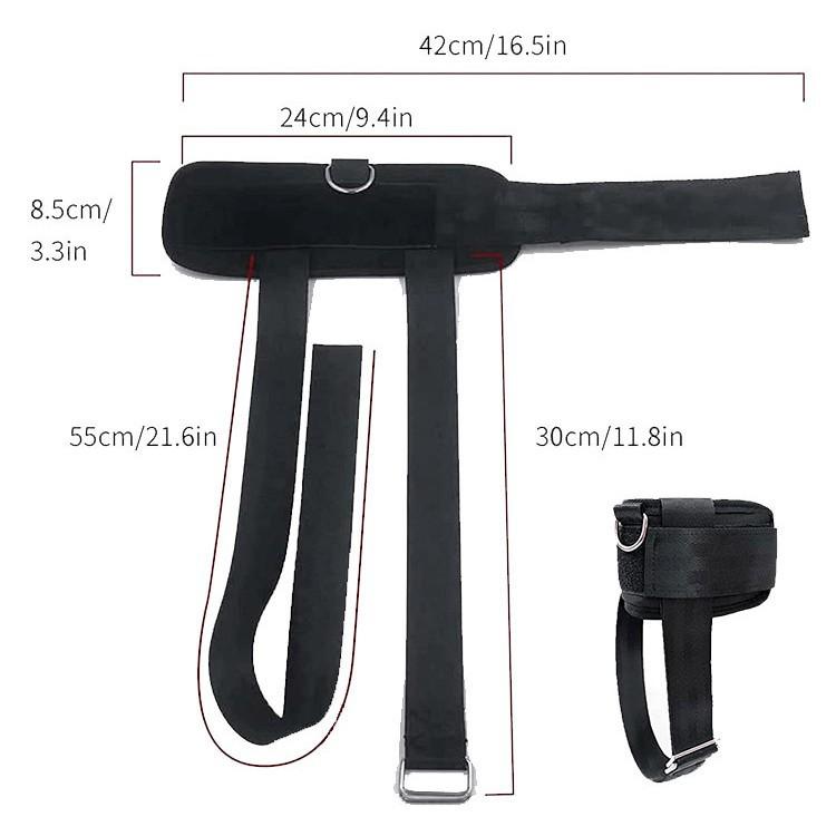Upgraded Dumbbell Ankle Strap with Buckle Adjustable Elastic Rope for Barbell Training Four Ring Ankle Rope
