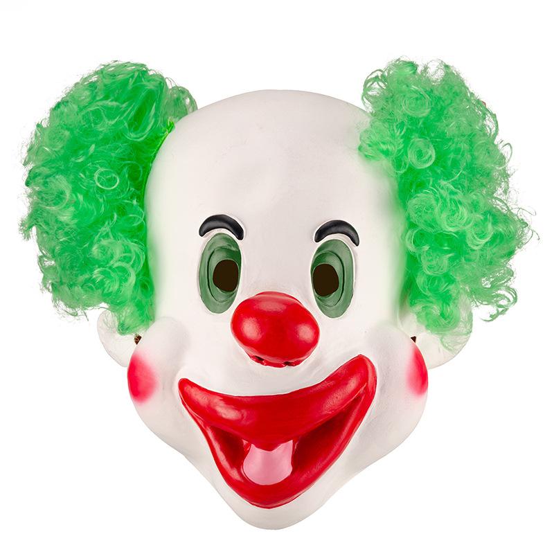 Funny clown latex mask, shopping mall performance prop One size fits all adults зелёный
