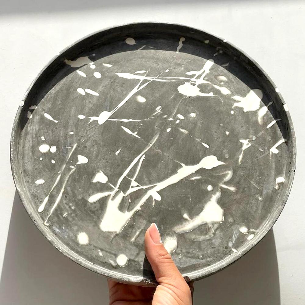 Large Round Tray Silicone Molds DIY Handmade Plaster Cement Concrete Square Storage Plate Mould Home Decoration Crafts