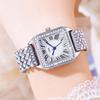 Leichter Luxus Zigeuner Damen Armbanduhr Quadratisch Leichter Luxus Voll Diamant Mittelalter Uhr High-End Damen Quarz Uhr