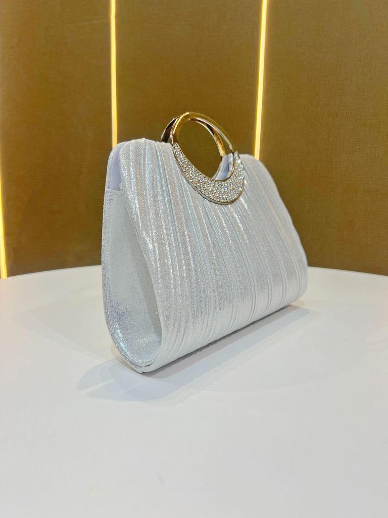 Elegant Pleated Evening Crossbody & Handbag for Weddings and Parties