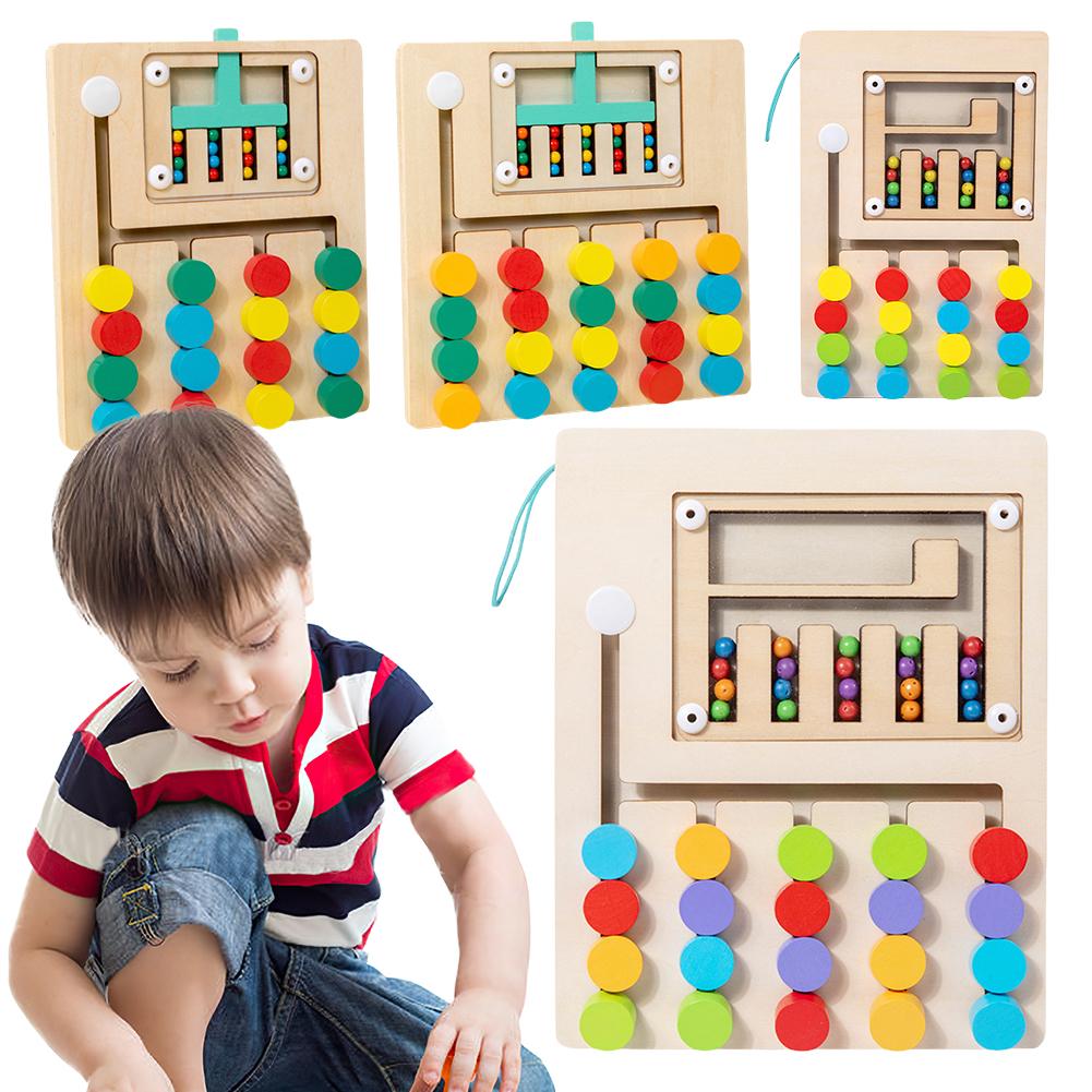 Montessori Toy Color Matching Learning Toys Educational Color Matching Puzzle Board Wooden Enlightenment for Kids Toddlers